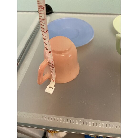 Childrens Hazel Atlas Moderntone 1950s Little Hostess 4 Pc Glass Tea Set - Picture 9 of 10